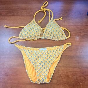 Rhode x Target Dainty Lotus Bikini Sz L Bottoms XL Top In Excellent Condition